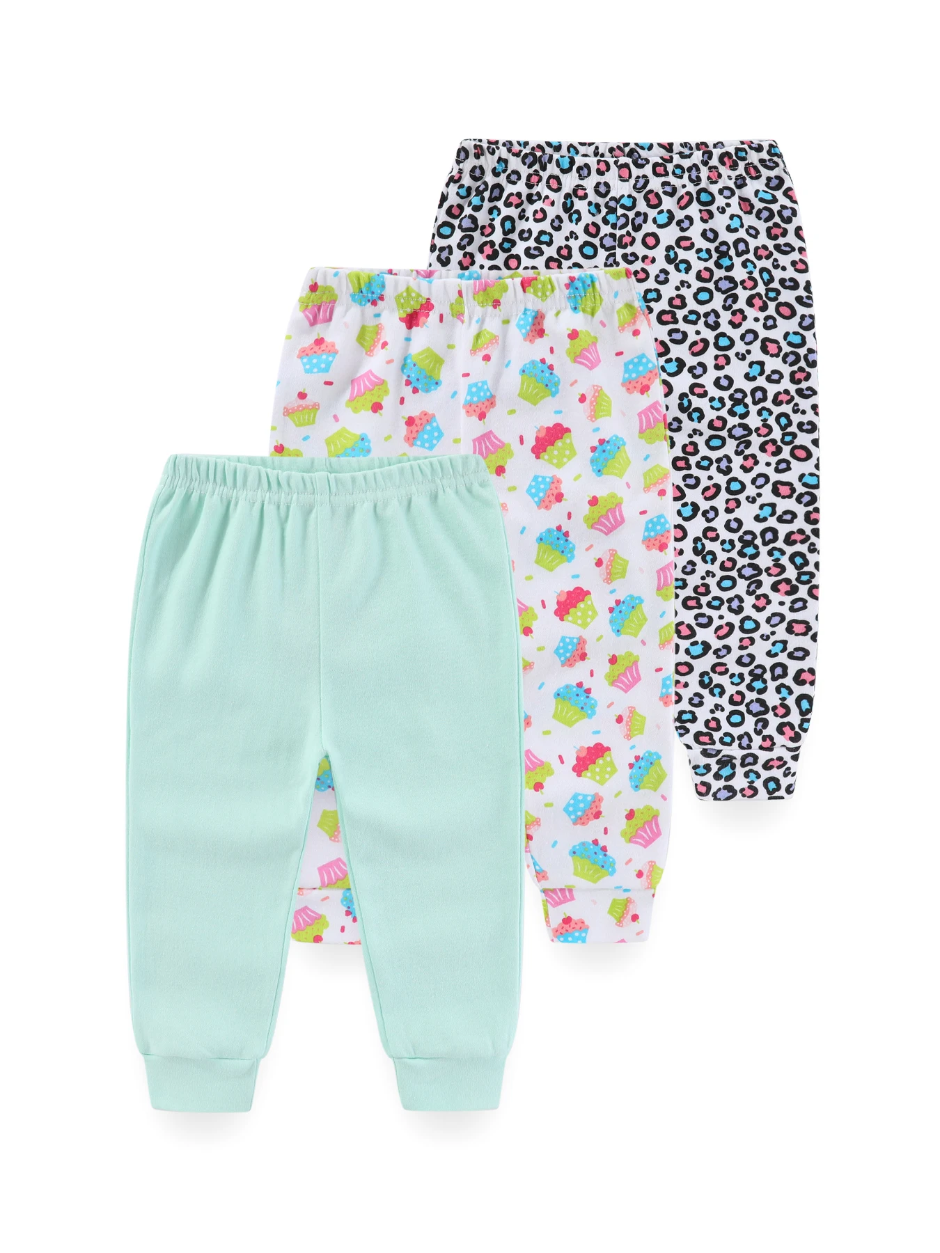 Baby Trousers Cotton Pants Kiddiezoom Cartoon Baby Pants 3-Pack Boy Girl Long Trousers 0-24M Cotton Soft Infant Clothes