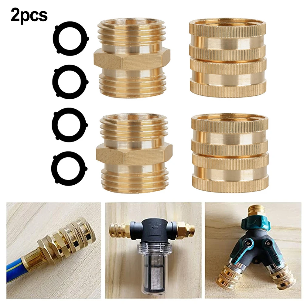 

3/4" Thread Brass Quick Connector Garden Watering Adapter Drip Irrigation Copper Hose Quick Connector Fittings Tool