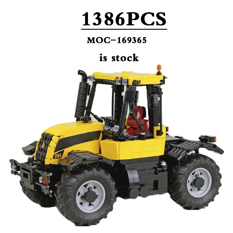 

MOC-169365 Yellow Tractor 3185 Tractor Agricultural Machinery Bulldozer Building Block Toy Model 1386PCS Kids Christmas ToysGift