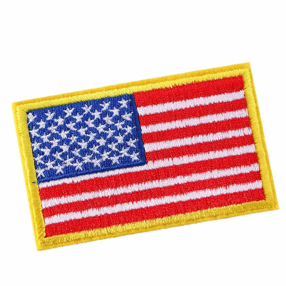 Toppa Ricamata Con Bandiera Americana Rosso Nero Retro Stati Uniti Militari Sottomessi~p113154291 - Foto 2