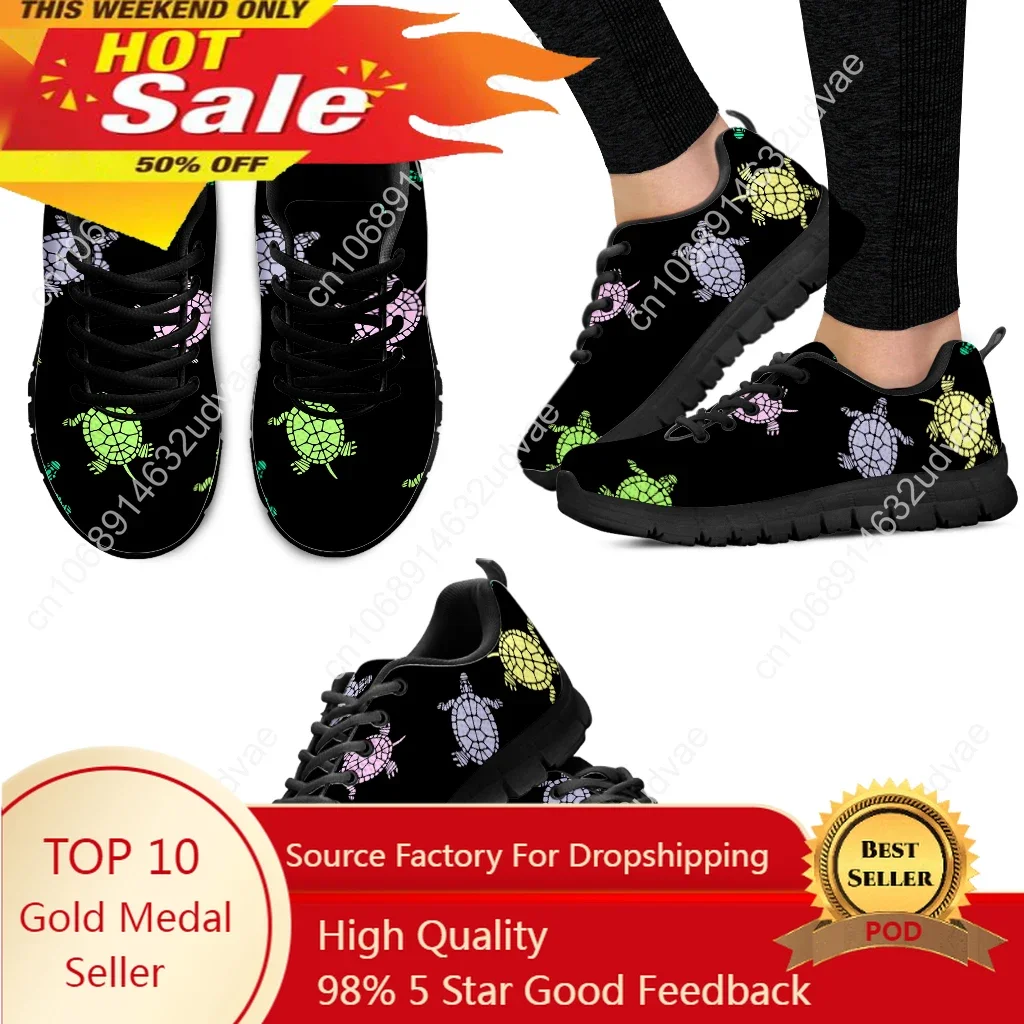 

Black Lightweight Outdoor Shoes Turtle Pattern Lace Up Summer Breathable Sneakers Platform Casual Shoes Zapatos