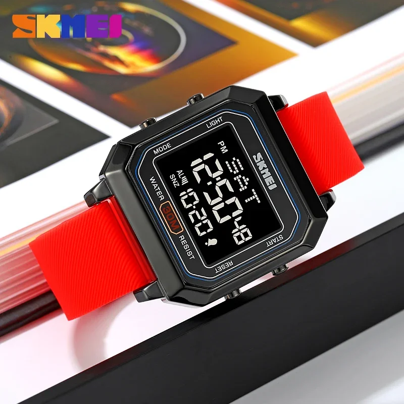 SKMEI 2150 LED Square Countdown Electronic Watch for Men Display Digital Sports Waterproof Mens Wristwatches Clock Reloj Hombre
