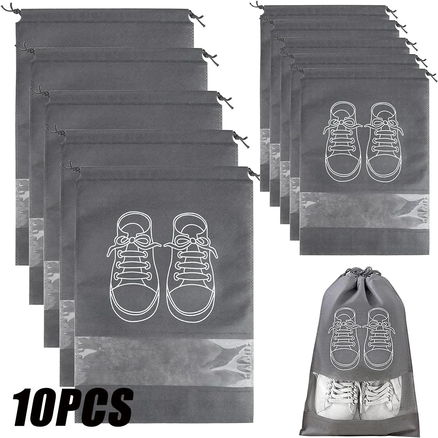 5/10PCS Shoes Storage Organizer Bags Non-Woven Shoe Dust Bags Portable Travel Shoe Bag Shoes Storage Packing Pouch Organizers