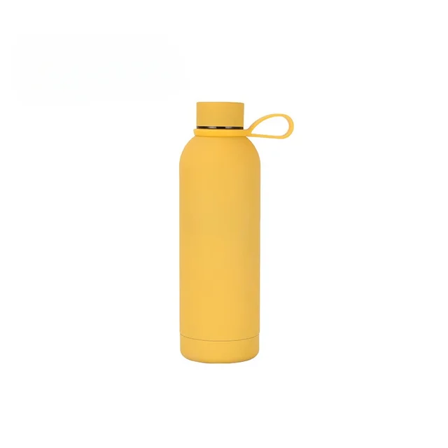 1pc 500ml/17oz 304 Stainless Steel Insulation Cup With Narrow Mouth, Portable Leakproof Sports Water Bottle With Handle Ring 3