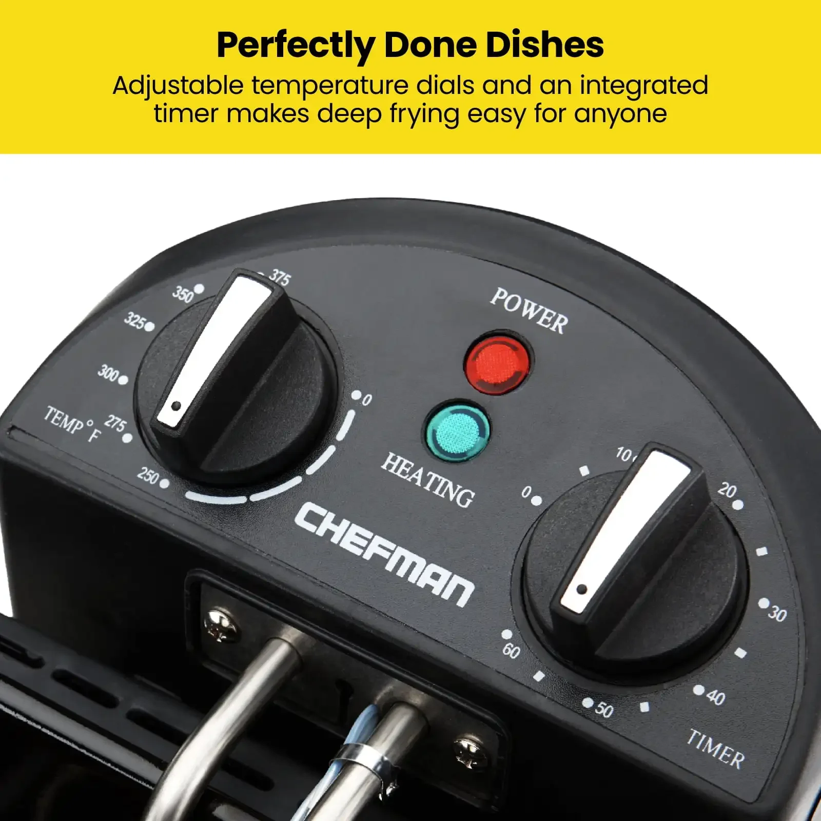 NEW Stainless Steel Deep Fryer XL 4.5 Liter Capacity, Adjustable Temperature & Timer Black