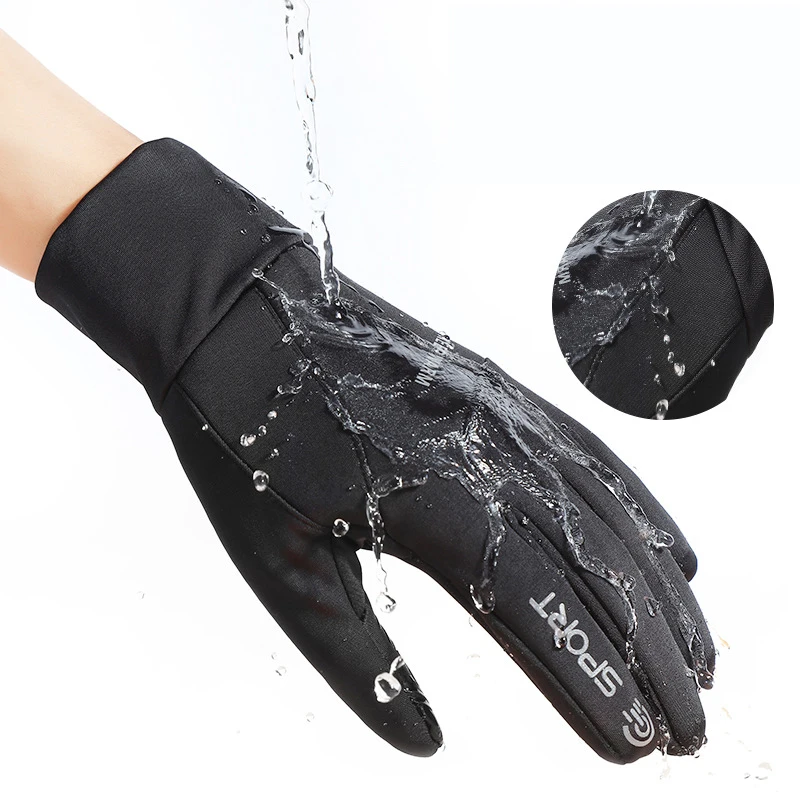 Men's Cycling Gloves Motorcyclist Autumn Winter Fleece Warm Touch Screen Bicycle Gloves Men Outdoor Sports Biker Driving Gloves 4