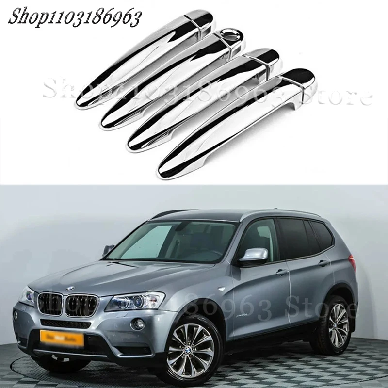 

Глянцевая черная накладка на дверную ручку, наклейка, отделка для BMW X3 F25 2012-2017, автомобильная наклейка, аксессуары для стайлинга автомобиля, крышка