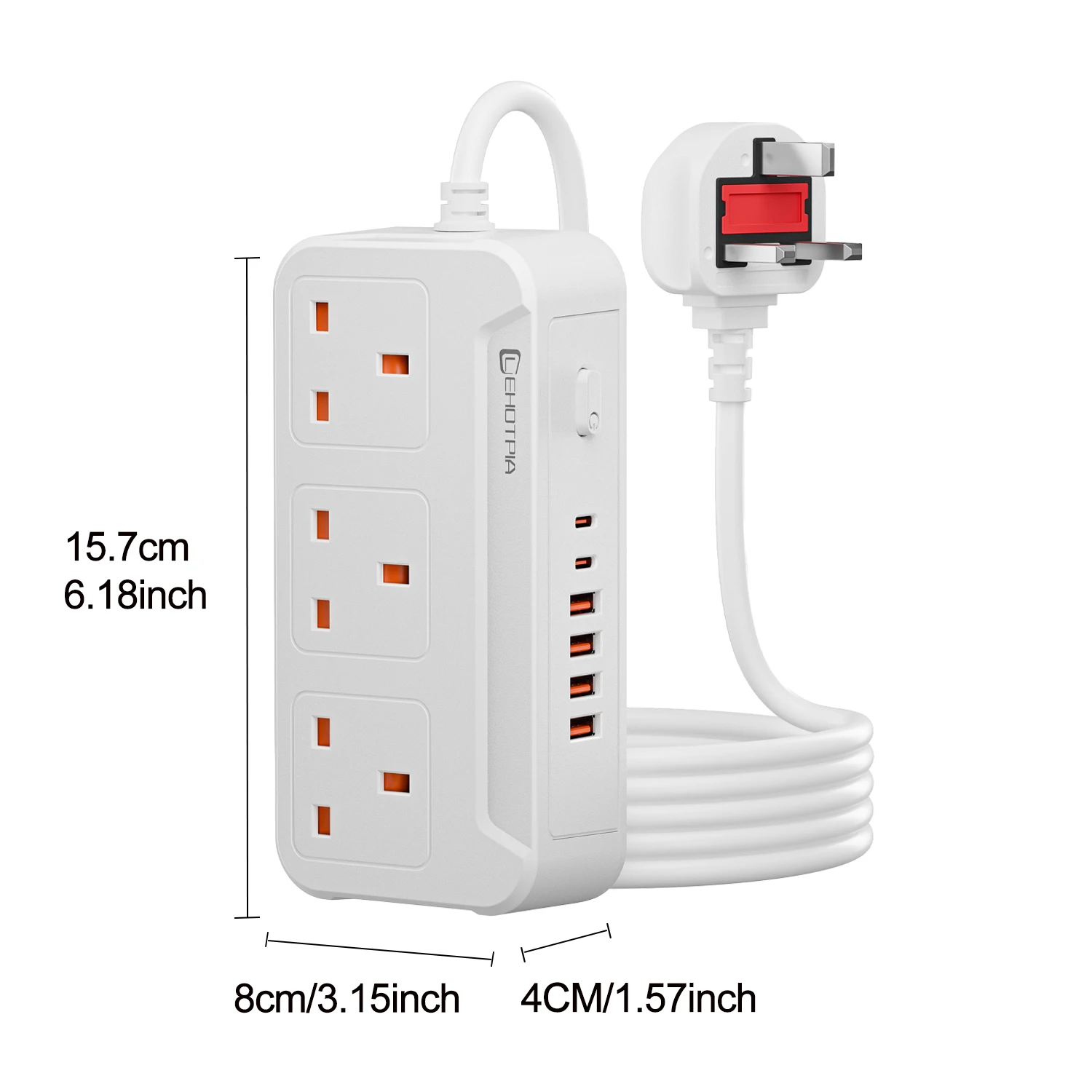รูปสินค้า ปลั๊กไฟพ่วงชาร์จเร็ว USB-C พร้อมตัวกรองไฟ