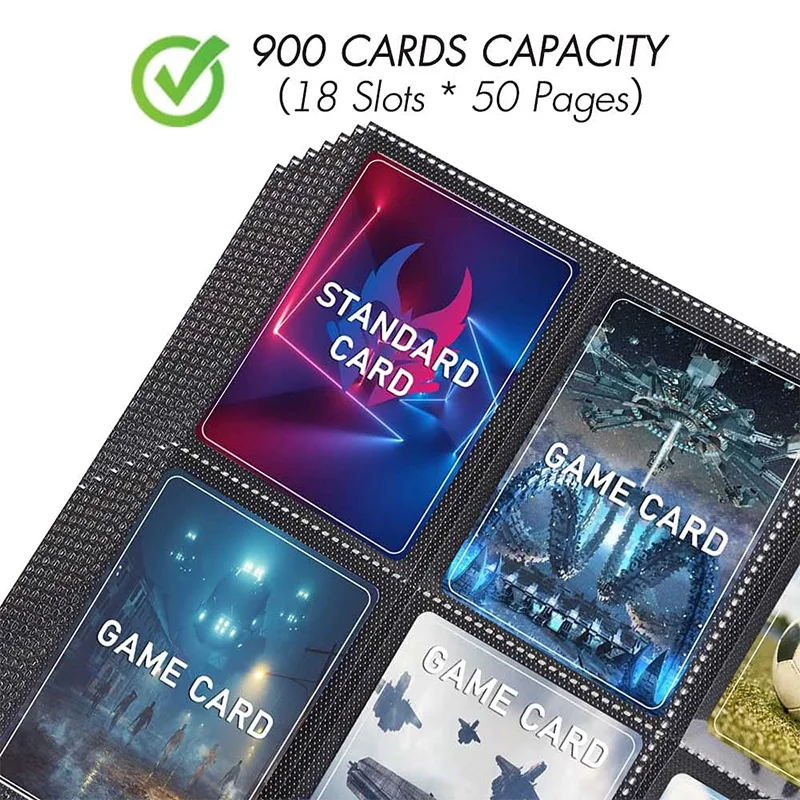 Trading Card Sleeves Binder 900 Pockets Baseball Card Sleeves Fit For 3 Ring Holder Protector