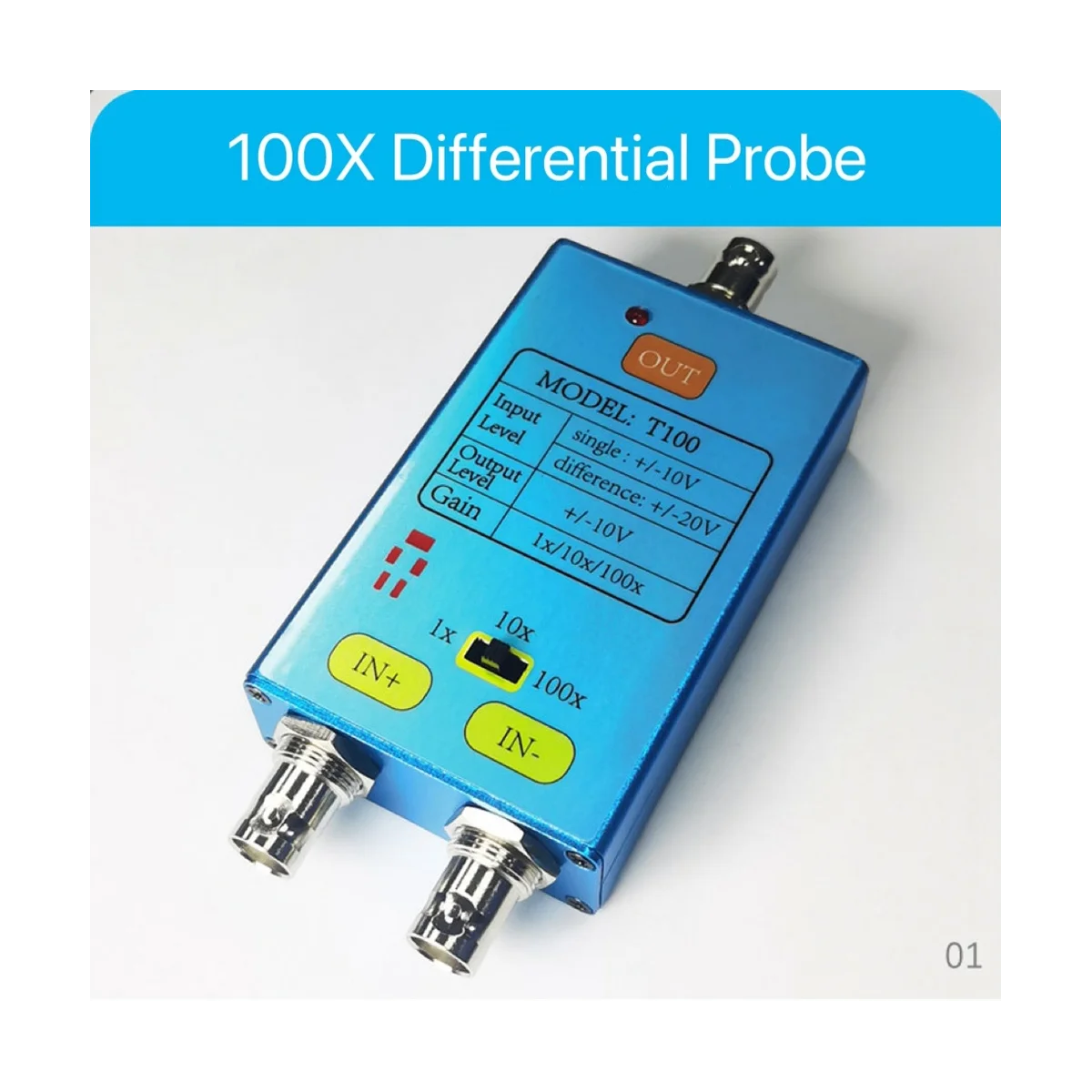 

10M Bandwidth Oscilloscope Differential Gain Split Probes Weak Electrical Signal Measurement Tool 100X Signals Amplifier