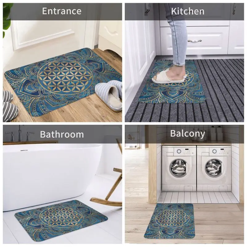 Mandala Runner Rug Door Mat Rugs For Entryway Kitchen Bathroom