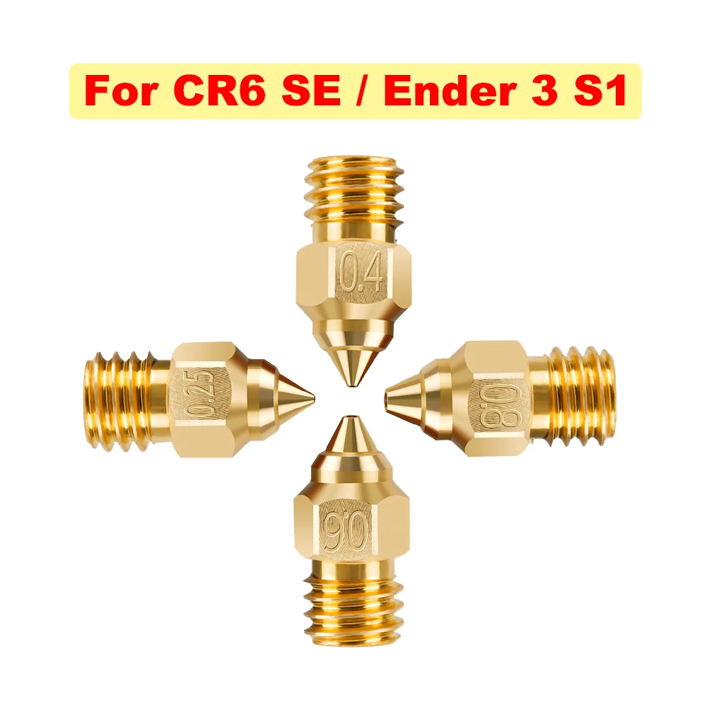 

CR-6 SE Nozzle MK8 Nozzles M6 Ender-3 S1 Brass Nozzles For CR6 SE Ender 3 S1 3D Printer Parts