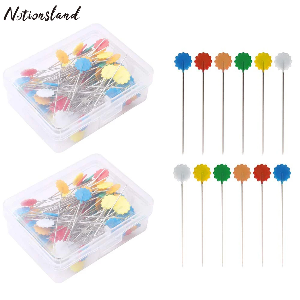 

100 Pieces Flat Head Straight Pins Flower Head Sewing Pins Quilting Pins for Sewing DIY Projects Dressmaker Jewelry Decoration