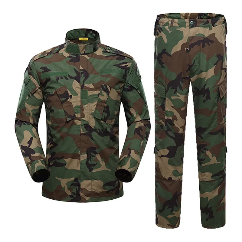 

Tactical Uniform Combat BDU Ghillie Suit Woodland Camouflage Battlefield Training Clothes Men Airsoft Sniper Hunting Clothing