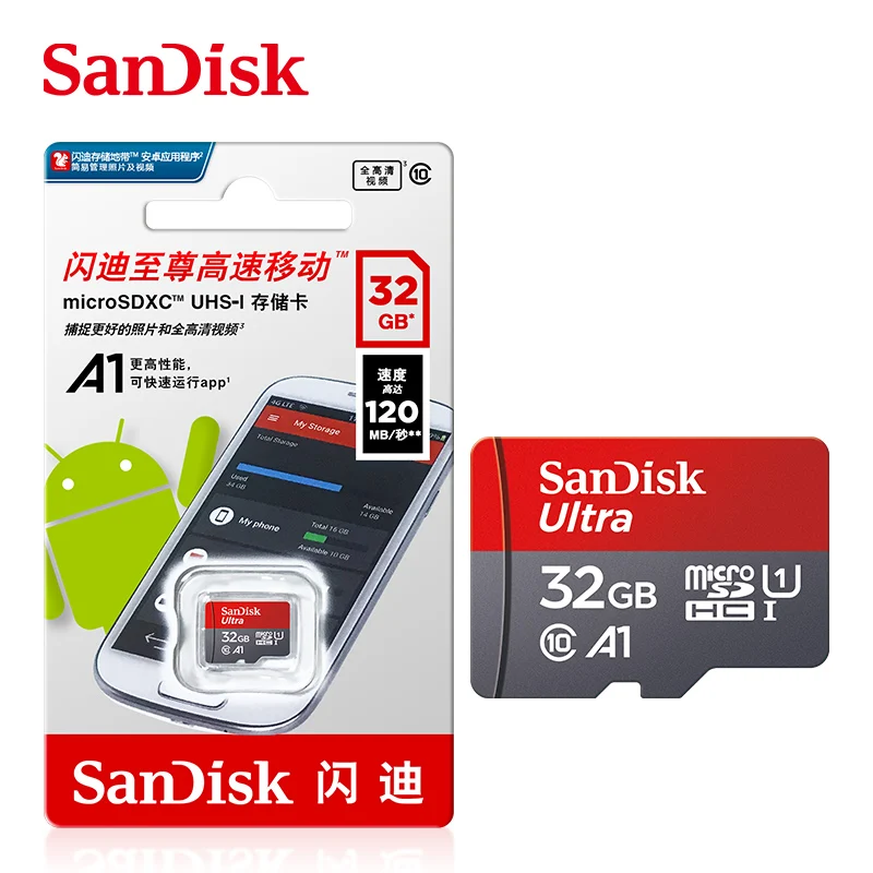 High-Speed SanDisk MicroSD Card with Type-C Card Reader - Class 10 UHS-1 Flash Memory