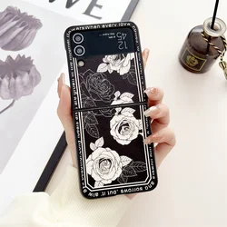 Luxury Cartoon Flower & Butterfly Retro Painting Case - Premium Protective Cover - Samsung Z Flip 5 (Black)