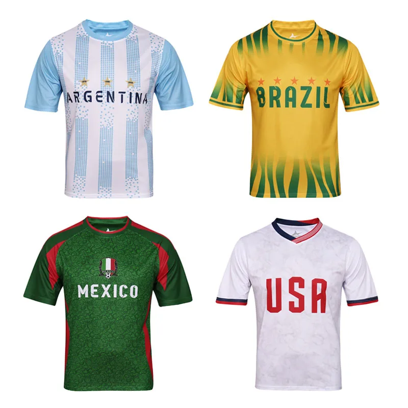 Soccer Jersey New America Team Soccer Jersey Brazil Argentina Football Jersey Messi Mexico USA Fans Soccer Uniform Wear Polyester Football Kit