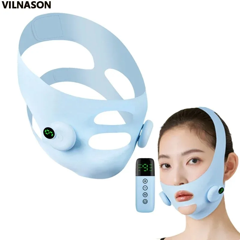 EMS Face Lifting Device V Line Lift Facial Massager Smart Pulse Technology for Face Slimming and Double Chin Removal At Home
