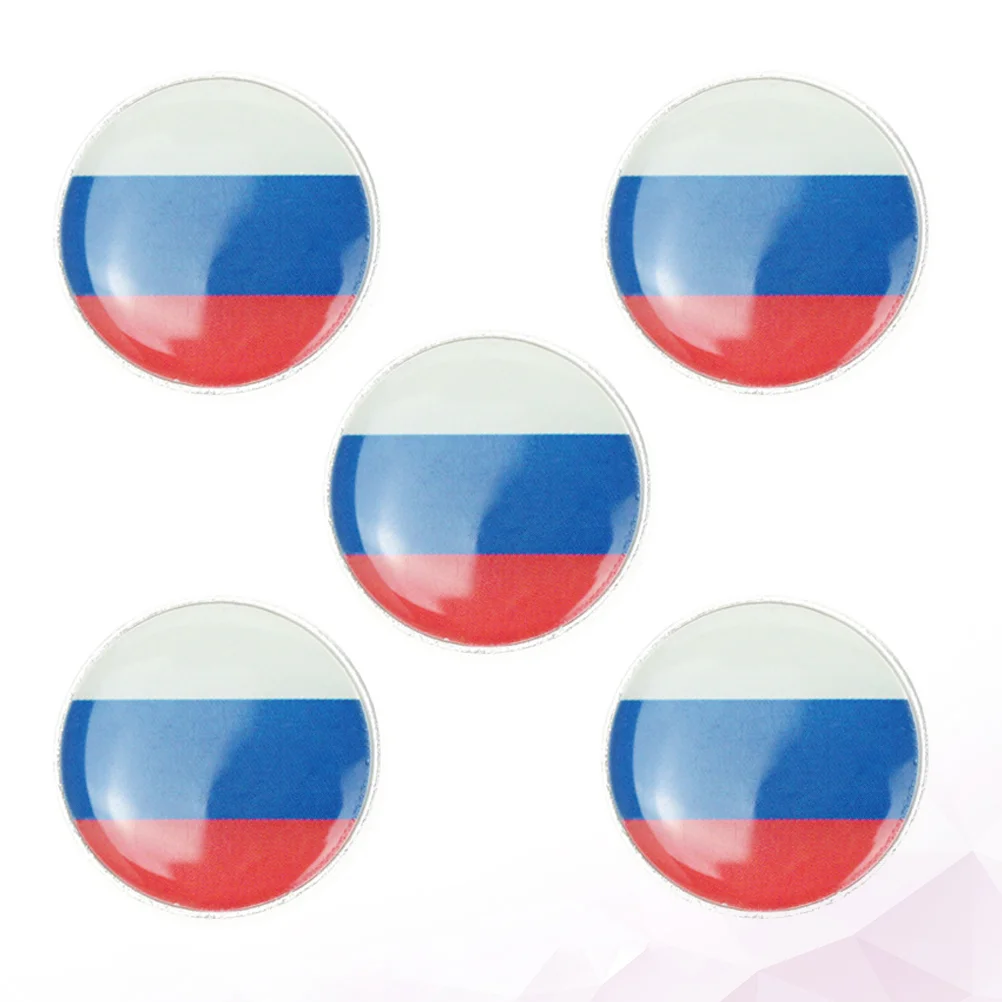 

5 PCS National Flag Brooch Flags Lapel Pin Breastpin Dress Alloy Party Clothing