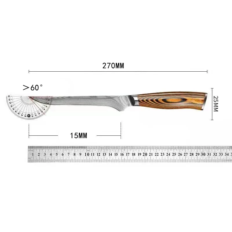 Barbecue Knife 6 Inch Boning Knife High Carbon Butcher Japanese Stainless Steel Kitchen Wood Handle Utility