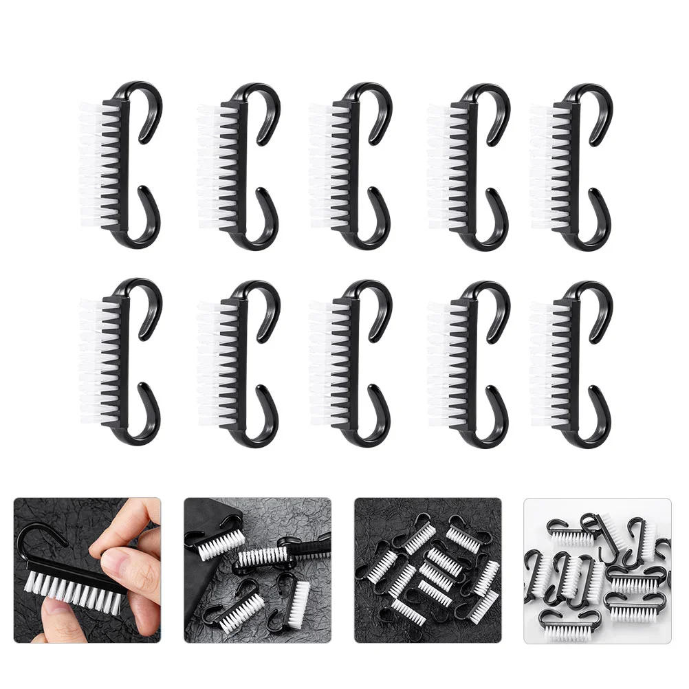 

10 Pcs Manicure Nail Cleaning Brush Window Groove Cleaner Tool Scrubber Plastic Nails Toes Tools