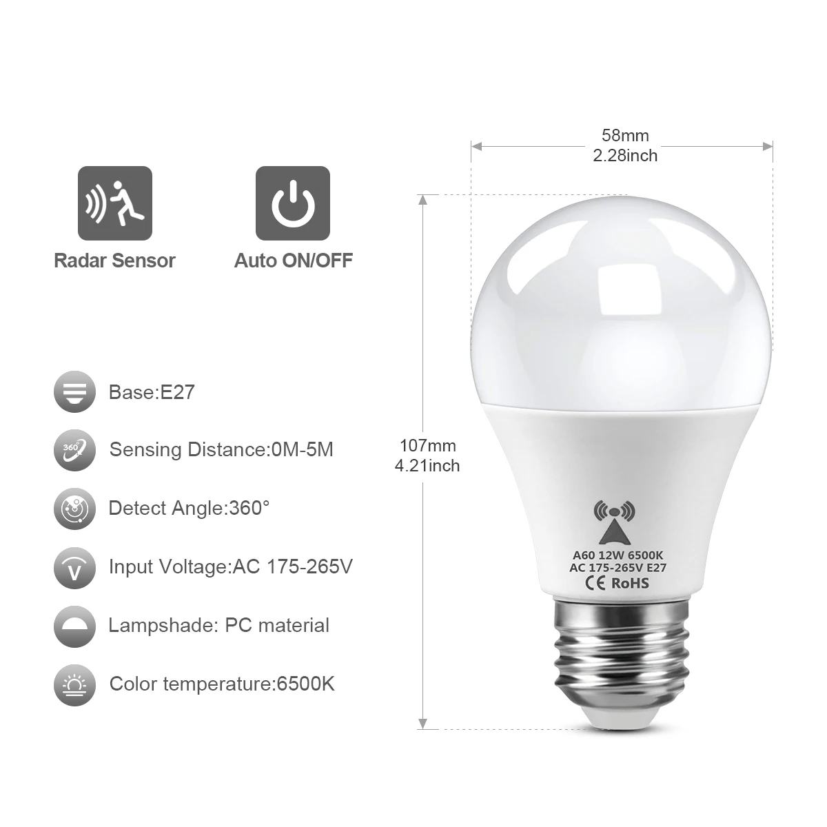 LED Night Light Radar Sensor Bulb E27 12W 220V Night lamp luz led for Bedroom Stairs Hallway cozinha Lighting led night light night light led night lamp