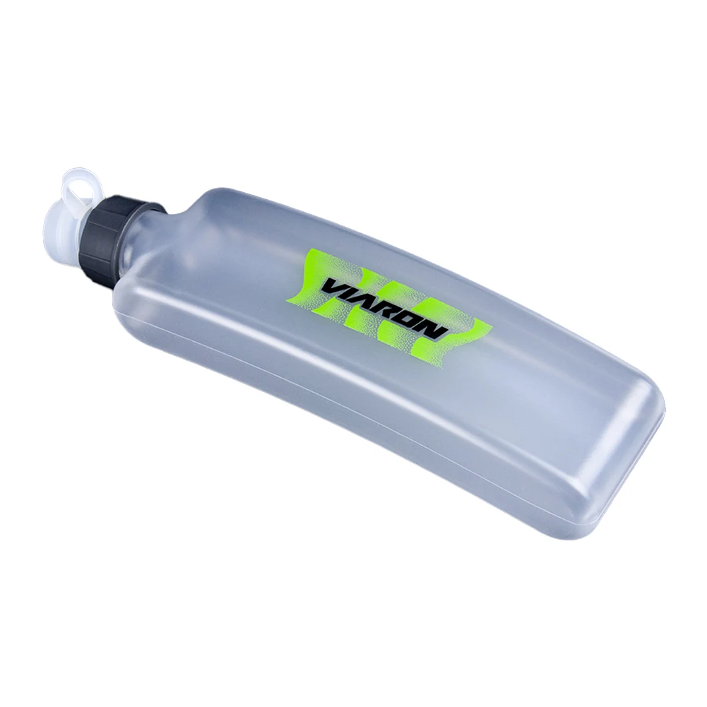 350ml 피트니스 물병 플랫 케틀 휴대용 사이클링 워터컵 먼지 커버 포함 마라톤 야외용 음료 용기
