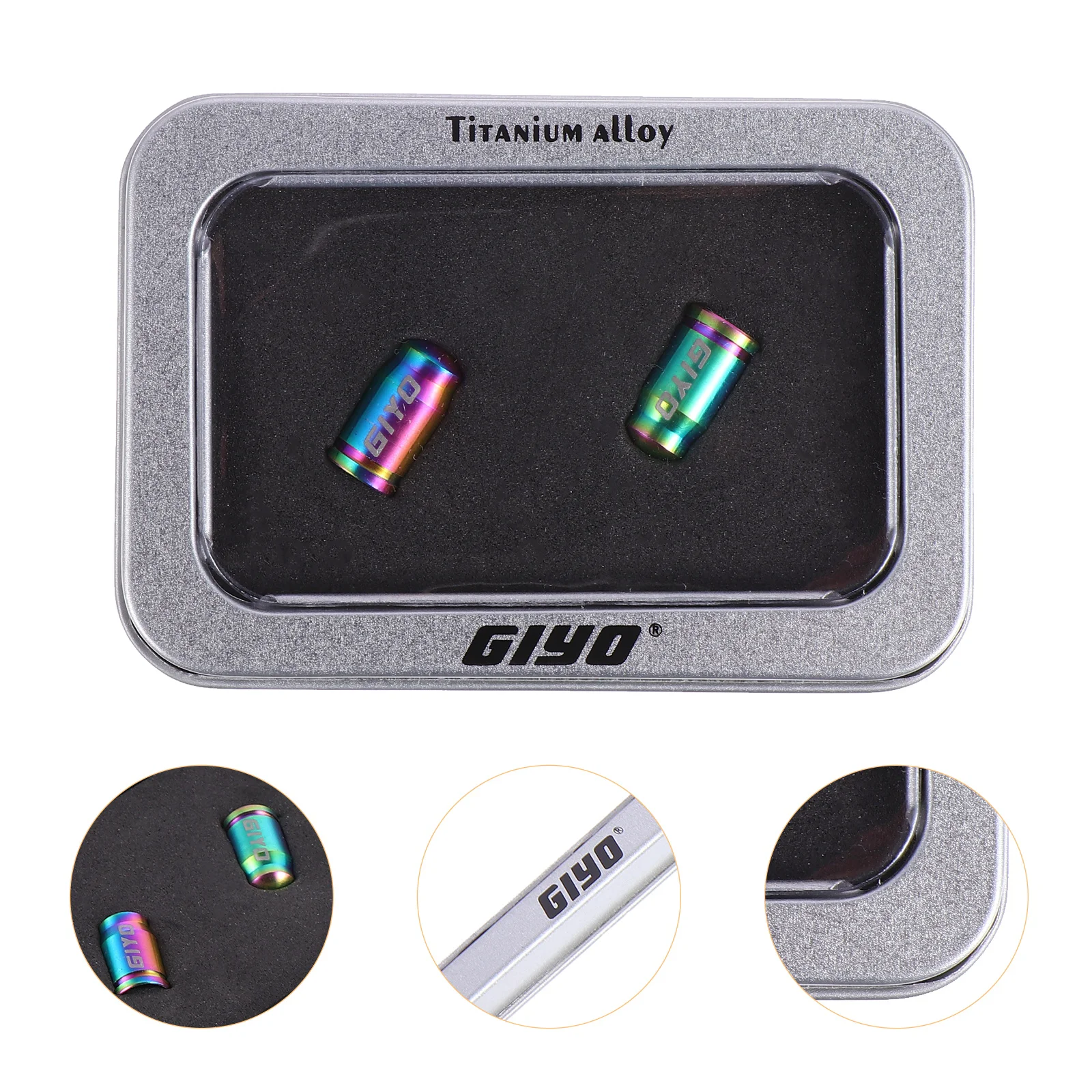 

2 Pcs Car Decor Tire Valve Cap for Bike Caps Dust Covers Gas Nozzle Air Stem Titanium Alloy