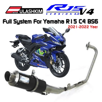 YZF R15 V4 BS6 R125 MT 125 Slip On For Yamaha 2020 2021 Motorcycle Exhaust Full Muffler Escape Modify System Middle Link Pipe