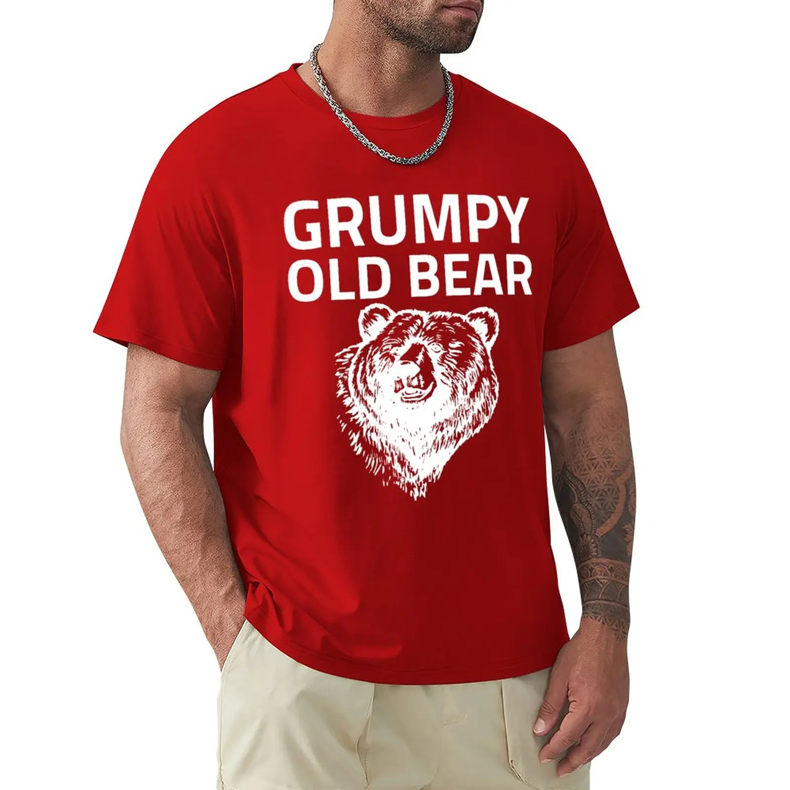 T-Shirt Grumpy Old Bear Camicie Ad Asciugatura Rapida Magliette Grafiche Abbigliamento Da Uomo