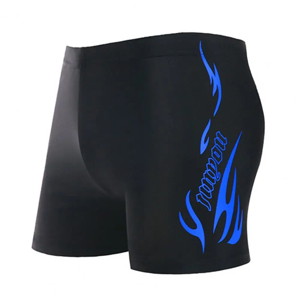 High Elasticity Swim Trunks Quick-drying Men's Swimming Trunks with Elastic Waist Letter Print Plus Size Soft for Bathing