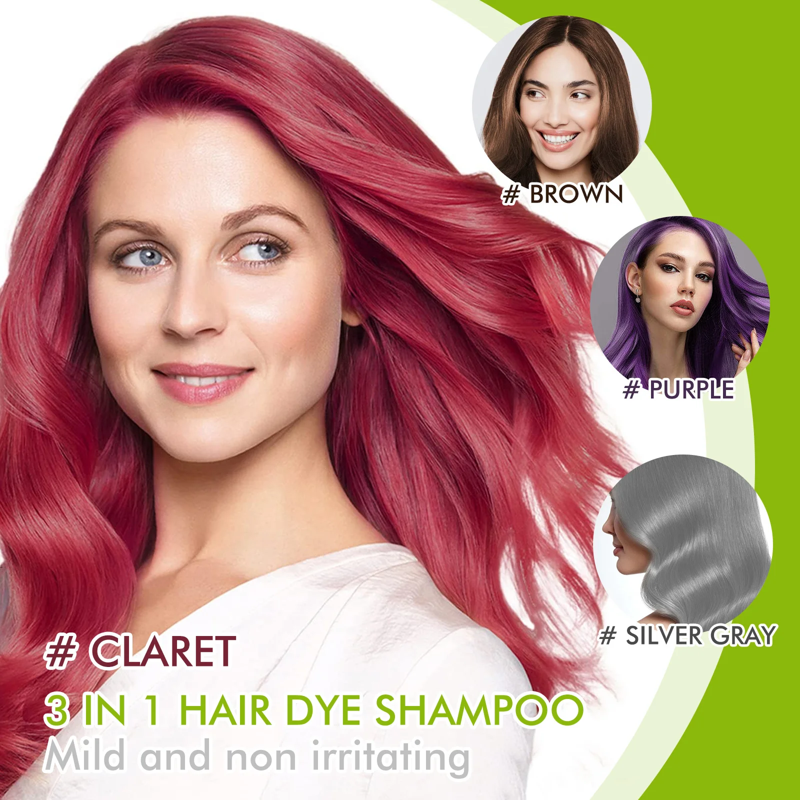 Hair Dyeing Shampoo 3-In-1 Deep Nourishing Hair Roots Repair Damage Hair Long Lasting Color Natural Organic Shampoo Hair Care 3