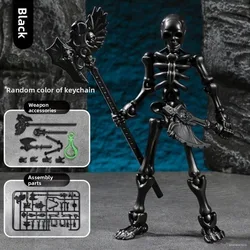 3D Articulable Skeleton Action Figure - Multicolor Assembly Toy (Black)