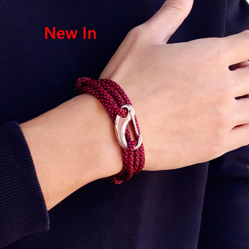 Stainless Steel Paracord Rope Bracelet for Men Outdoor Survival