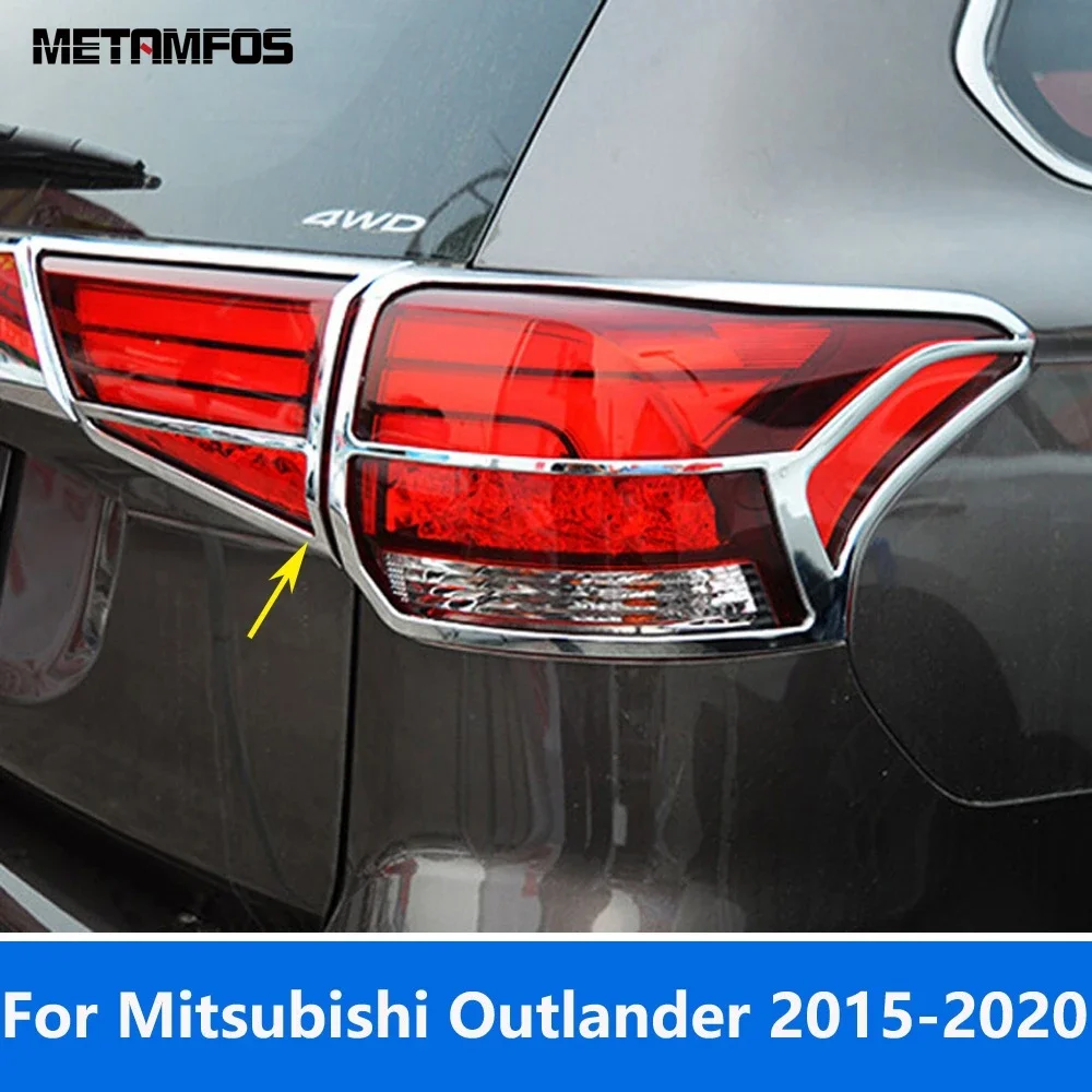 

Car Accessories For Mitsubishi Outlander 2015-2019 2020 Exterior Chrome Rear Light Lamp Cover Trim Taillamp Taillight Protector