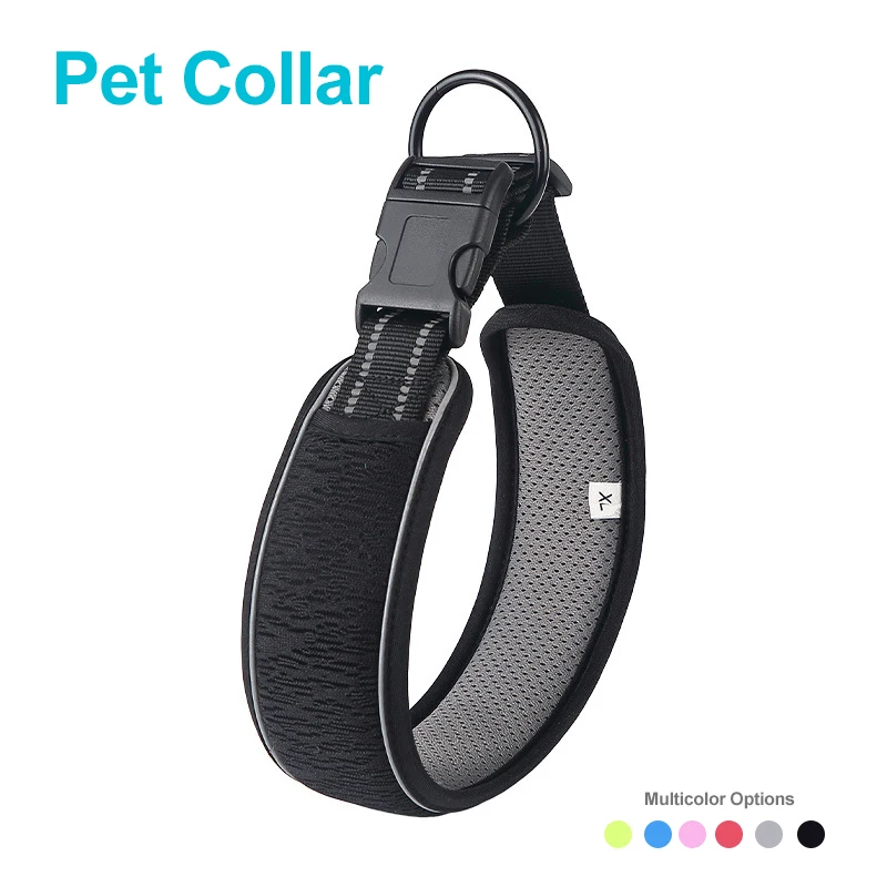 

Breathable Dogs Collar Comfortable And Soft Mesh Fabric Reflection Adjustable Pet Cat Neck Strap Small Medium Big Dogs Supplies