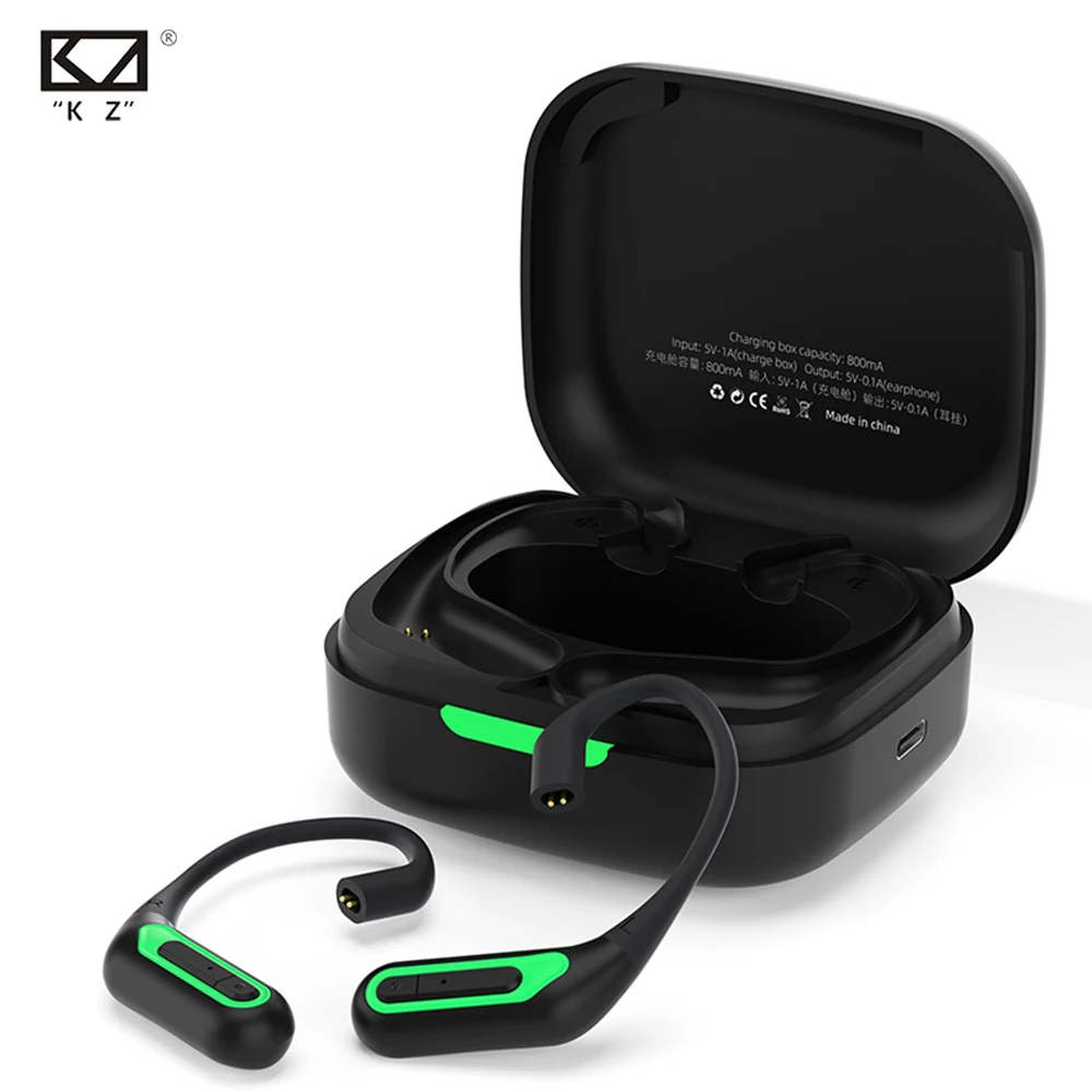 

KZ AZ10 Bluetooth 5.2 Беспроводные наушники с ушным крючком Улучшенный кабель HiFi спортивные наушники с шумоподавлением линия с зарядным чехлом