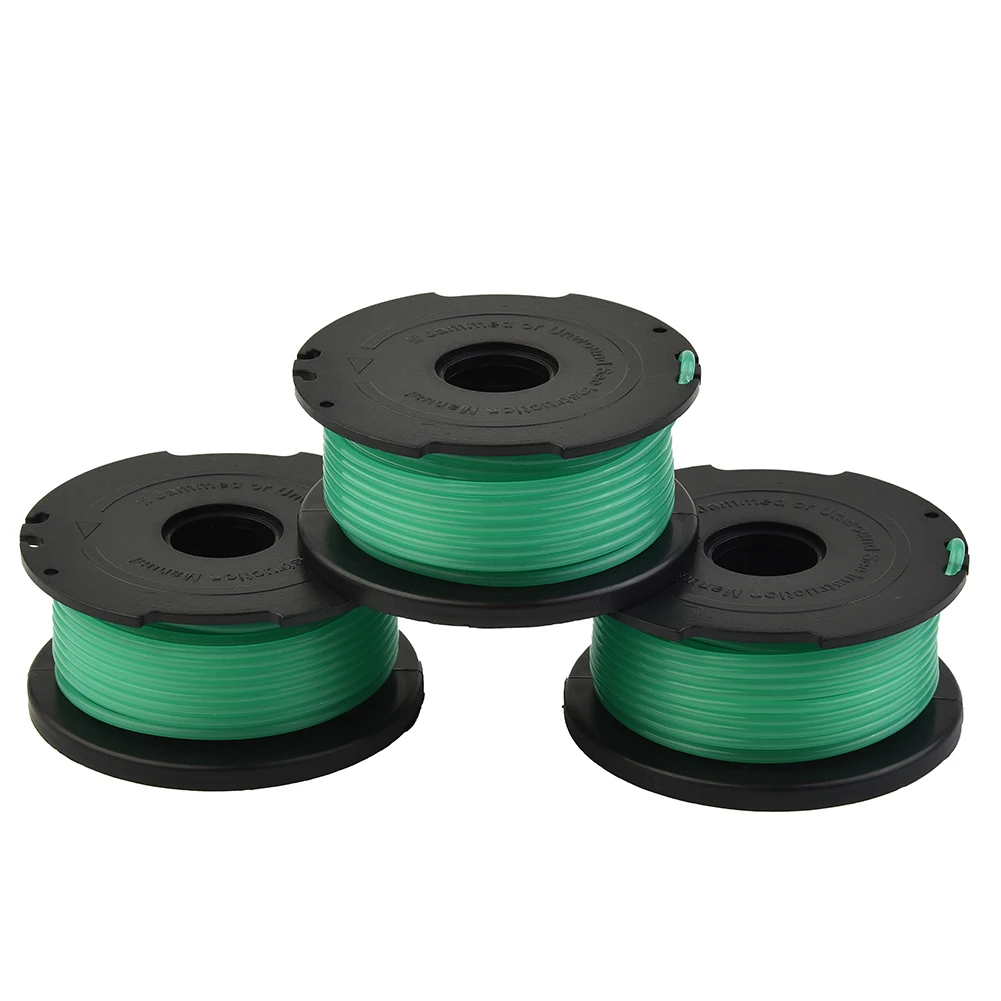 

3Pcs Trimmer Spool & Line For Black & Decker GL7033 GL8033 GL9035 Strimmer A6482 Coiled Grass Cord Brush Mower Replacement Accs