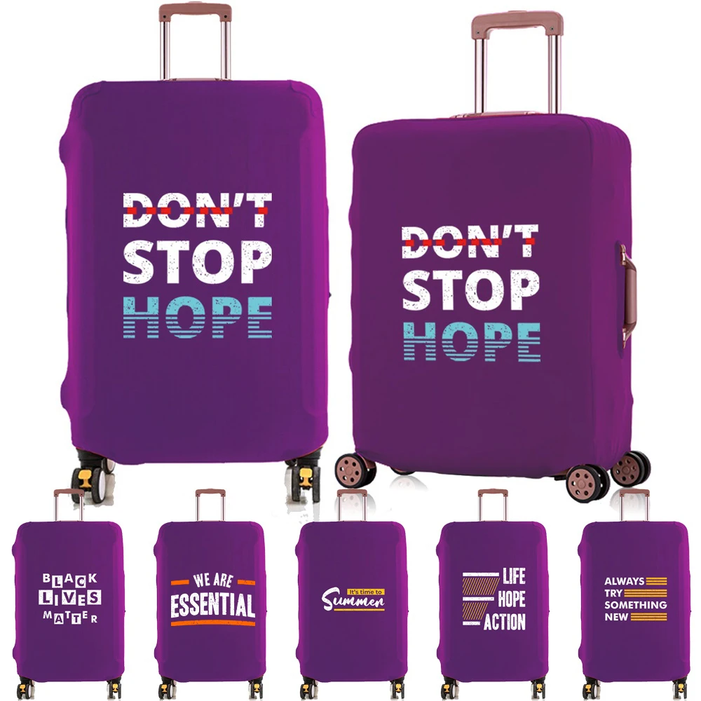 

Travel Suitcase Protective Covers Elastic Luggage Cover Protector for 18"-28" Phrase Pattern Baggage Travel Bag Case