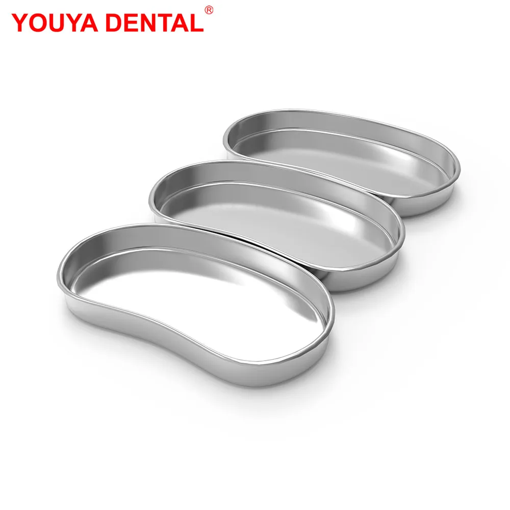 

L M S Metal Dental Tray For Instrument Stainless Steel Medical Surgical Tray Curved Plate Dentistry Lab Tools Storage Box Dish