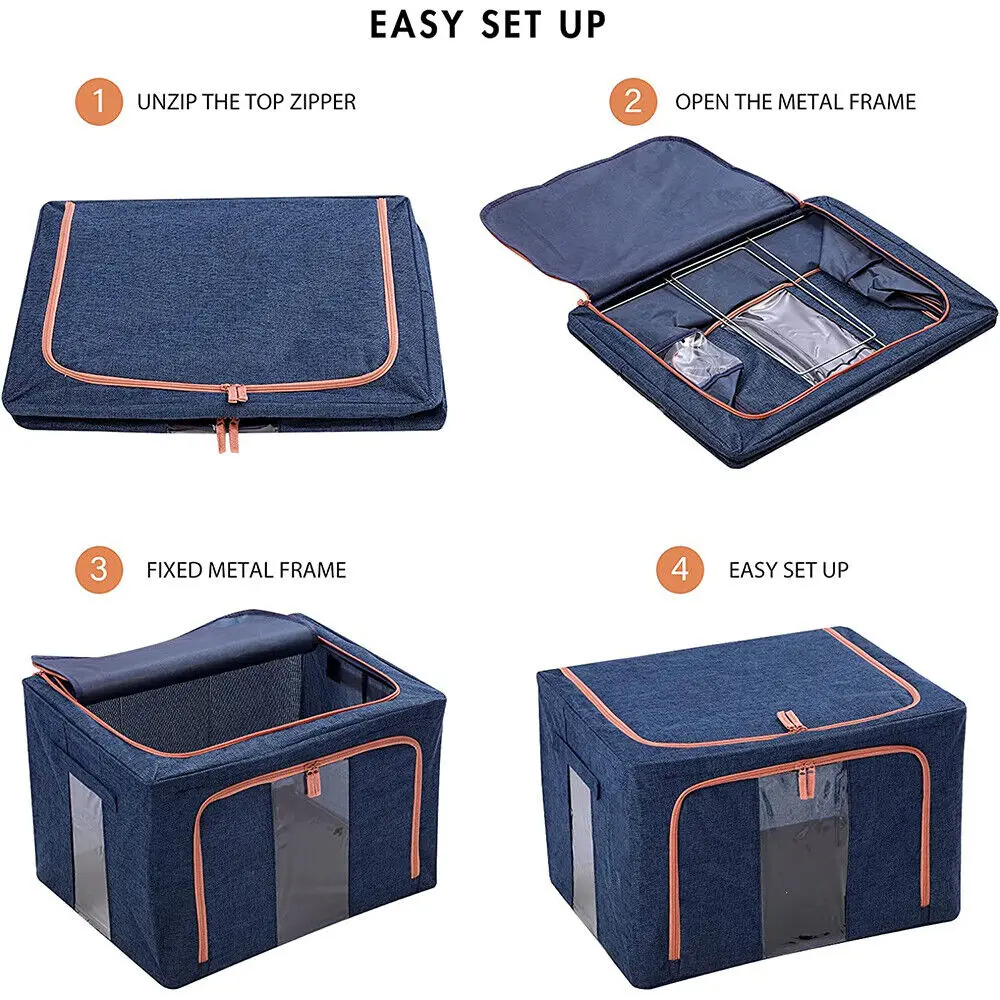 Foldable Leather Clothes Storage Organizer Large Capacity Quilt Blanket Toys Closet Organizer Wardrobe Organizer Boxes Supplies 2