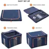Foldable Leather Clothes Storage Organizer Large Capacity Quilt Blanket Toys Closet Organizer Wardrobe Organizer Boxes Supplies 2