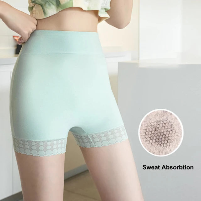 Ice Silk Safety Short Pants Summer Seamless High Waist Sexy Lace