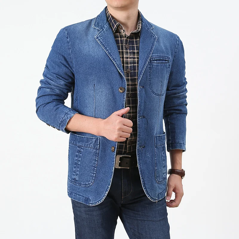 Pop Denim Suit Men's Casual Loose Large Size Denim Suit Jacket Men The North Of Face