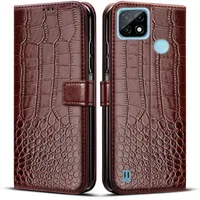C25Y Leather Case For OPPO Realme C21 Magnetic Flip Wallet Case Cover For RealmeC21Y RMX3261 RMX3263 C21 Y Card Slot Phone Case 1