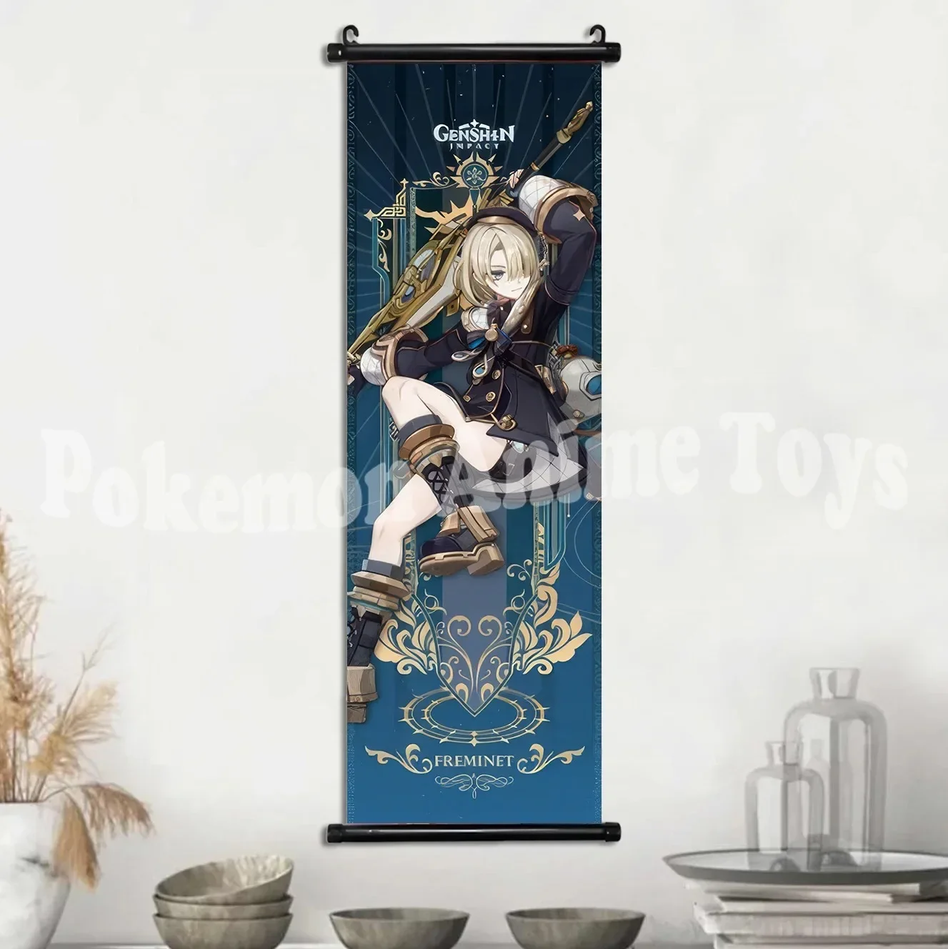 Vibrant Genshin Impact Anime Wall Art Canvas Scroll - Home Decor & Gift