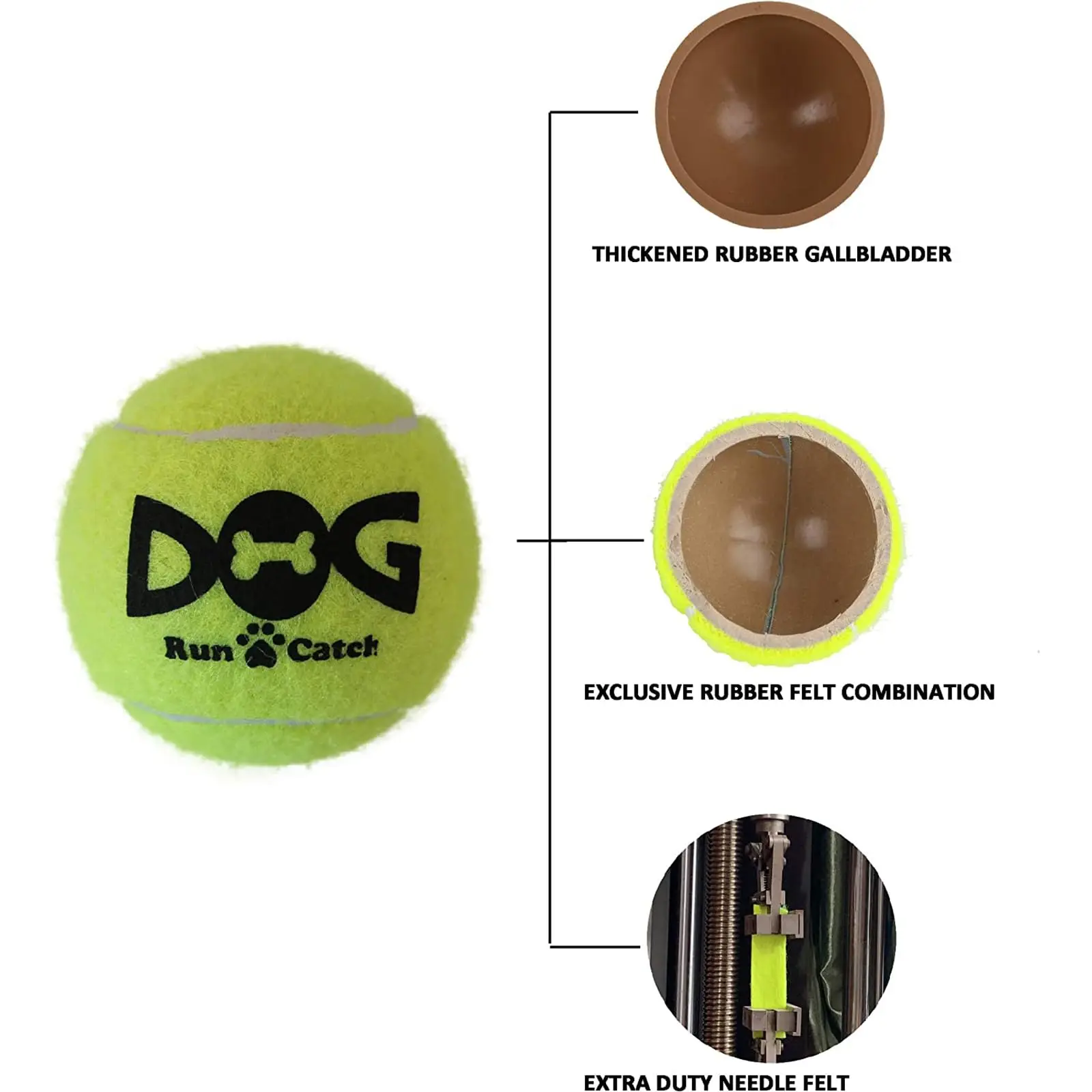 INSUM Tennis Ball for Dog Pack of 12 Colorful Easy Catching Pet Dog Ball (2.5inch-4colors)