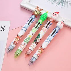 Stylo à bille multicolore 6 couleurs, cadeau de noël, stylo à huile, papeterie de bureau, coréen, mignon, cadeau de noël 