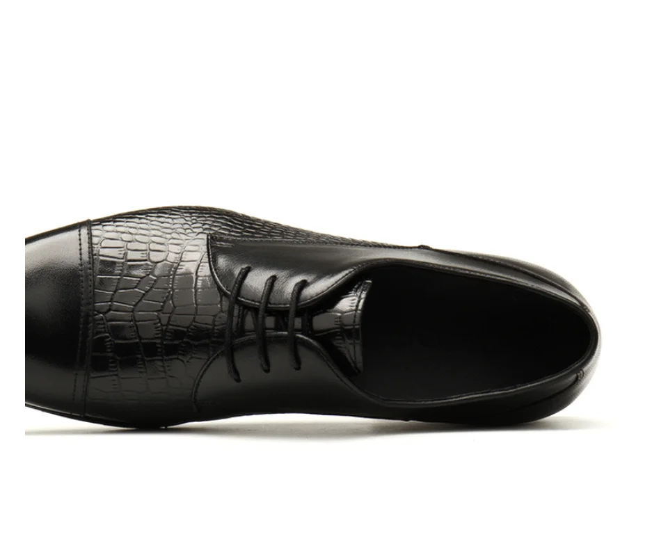 Neue geprägte Herrenschuhe Rindsleder spitze Spitze Business Casual Schuhe drei gemeinsame formelle Schuhe Herren Bürokleidung – Detail 9