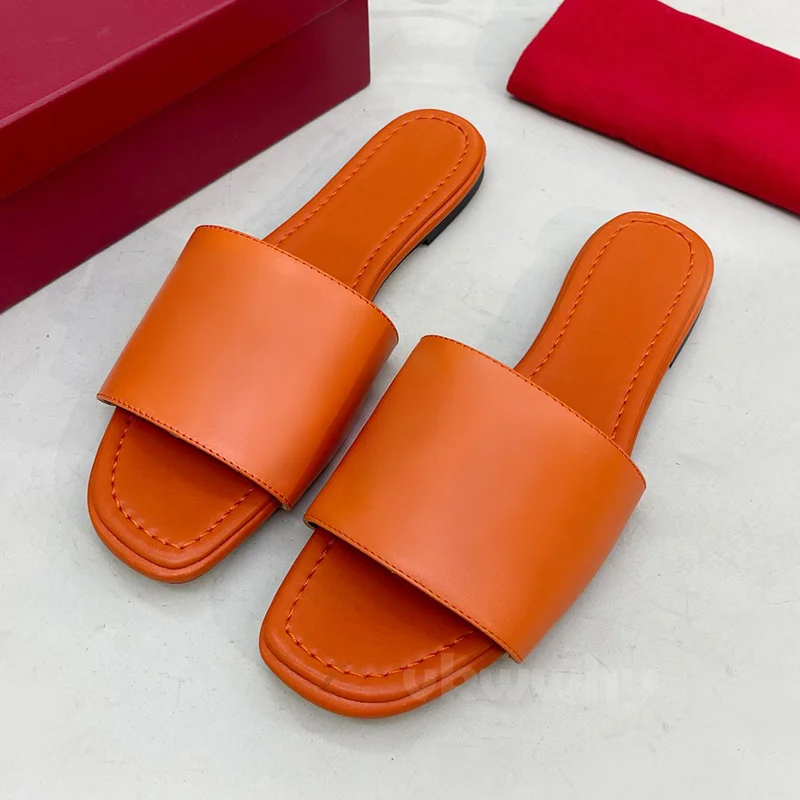 

Female Slippers Summer Walk Show New Open Toe Square Toe Cap Solid Colors Upper Slippers Concise Versatile Women Shoes